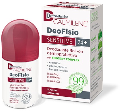 DERMOVITAMINA CALMILENE DEOFISIO SENSITIVE 24+ DEODORANTE ROLL-ON DERMOPROTETTIVO 75 ML - Farmafamily.it
