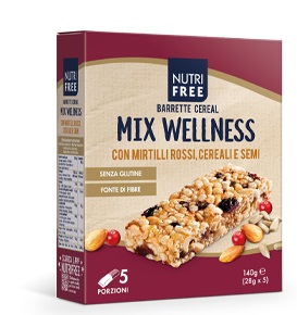 NUTRIFREE BARRETTE CEREAL MIX WELLNESS 28 G X 5 - Farmafamily.it
