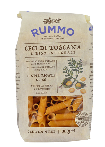 RUMMO PENNE RIGATE N 66 CECI DI TOSCANA E RISO INTEGRALE 300 G - Farmafamily.it