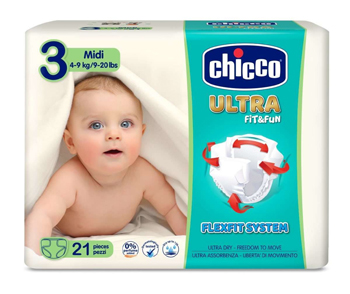 CHICCO PANNOLINO ULTRA MIDI 21 PEZZI - Farmafamily.it