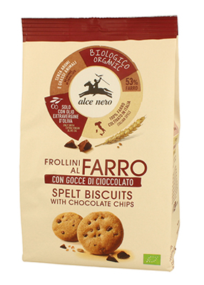 FROLLINO DI FARRO CON GOCCE DI CIOCCOLATO BIO 250 G - Farmafamily.it