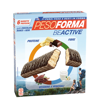 PESOFORMA BEACTIVE BARRETTA CIOCCOLATO BIANCO E NERO 6 PEZZI - Farmafamily.it