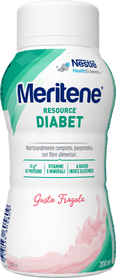 MERITENE RESOURCE DIABET FRAGOLA ALIMENTO IPERPROTEICO 28 VITAMINE E MINERALI 200 ML - Farmafamily.it