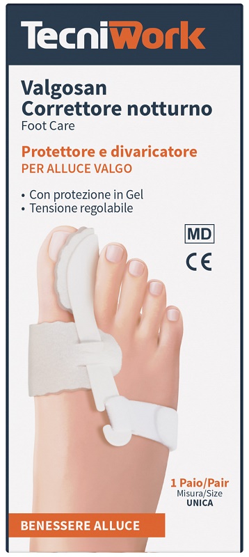 CORRETTORE NOTTURNO PER ALLUCE VALGO MISURA UNICA VALGOSAN 1 PAIO - Farmafamily.it