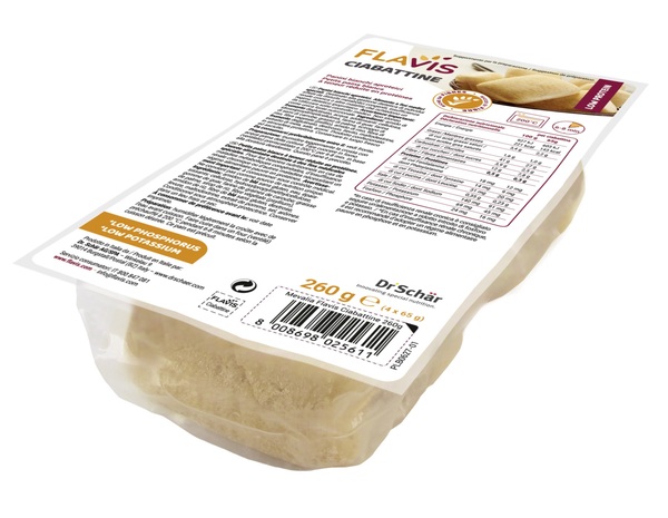 FLAVIS CIABATTINE PANINI BIANCHI APROTEICI 4 PEZZI DA 65 G - Farmafamily.it