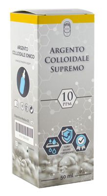 ARGENTO COLLOIDALE SUPREMO 10PPM CERTIFICATO CON CONTAGOCCE 50 ML - Farmafamily.it