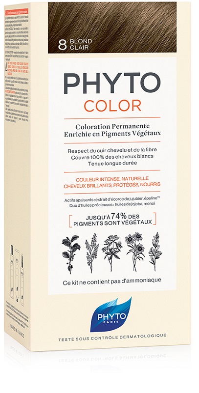 PHYTOCOLOR 8 BIONDO CHIARO 1 LATTE + 1 CREMA + 1 MASCHERA + 1 PAIO DI GUANTI - Farmafamily.it