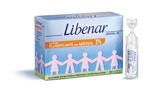 SOLUZIONE SALINA IPERTONICA 3% LIBENAR PER INALAZIONE CON AEROSOL 18 FLACONCINI MONOUSO X 4ML - Farmafamily.it
