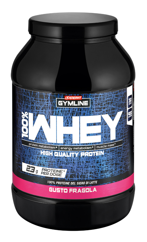 GYMLINE 100% WHEY CONCENTRATE FRAGOLA 900 G - Farmafamily.it