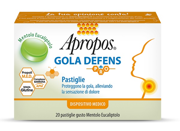 APROPOS GOLA DEFENS PRO 20 PASTIGLIE MENTOLO EUCALIPTO - Farmafamily.it