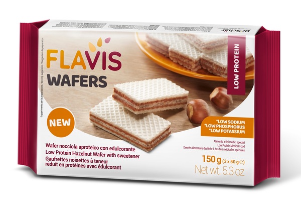 FLAVIS WAFERS NOCCIOLA APROTEICO 3 PORZIONI DA 50 G - Farmafamily.it