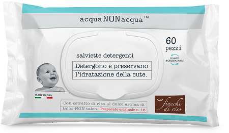 FIOCCHI DI RISO ACQUA NON ACQUA SALVIETTE DETERGENTI 60 PEZZI - Farmafamily.it