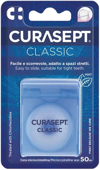 CURASEPT FLOSS CLASSIC CERATO CLOREXIDINA - Farmafamily.it