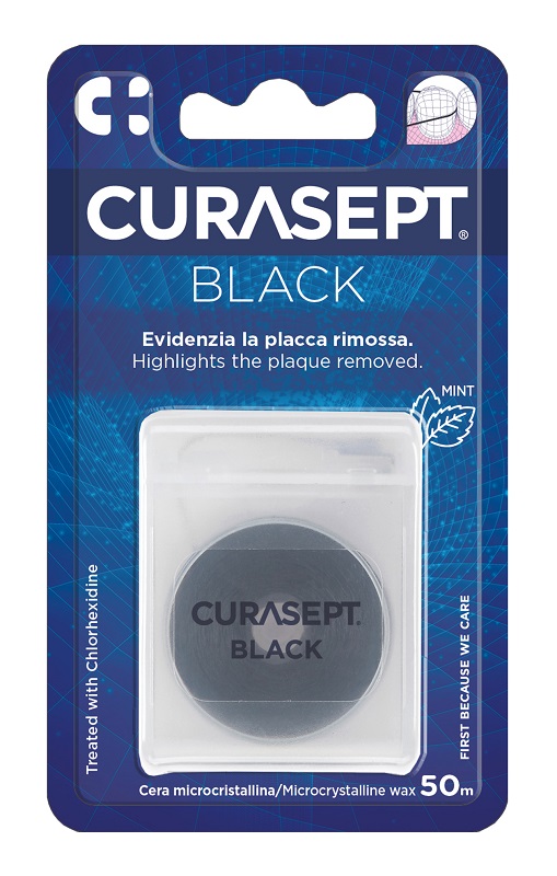 CURASEPT FLOSS CERATO NERO CLOREXIDINA - Farmafamily.it