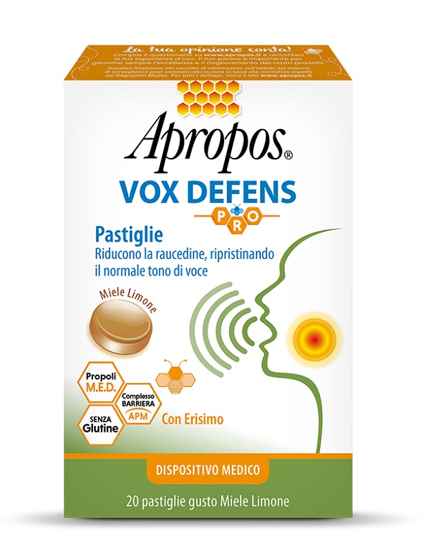APROPOS VOX DEFENS PRO MIELE LIMONE 20 PASTIGLIE - Farmafamily.it