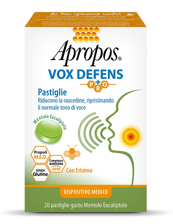 APROPOS VOX DEFENS PRO MENTOLO EUCALIPTO 20 PASTIGLIE - Farmafamily.it