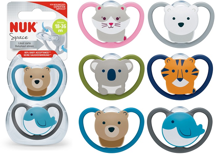 NUK SUCCHIETTO SPACE SILICONE 18-36 MESI 2 PEZZI - Farmafamily.it