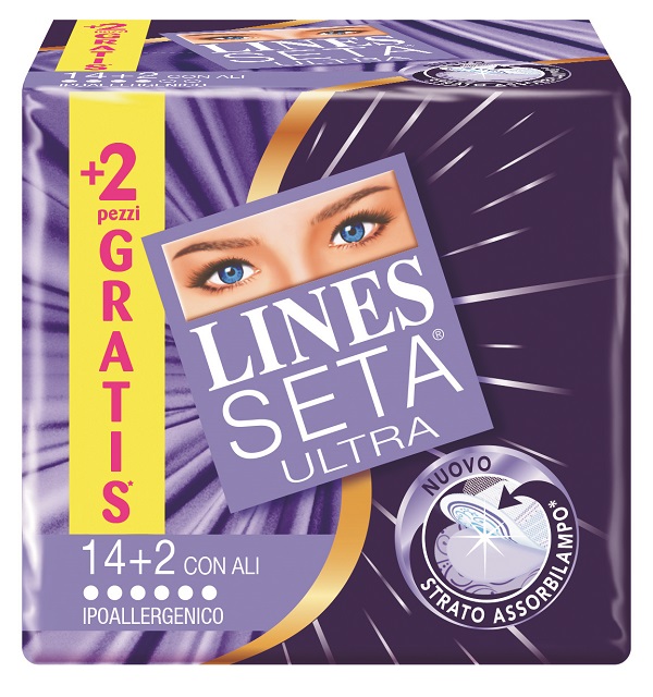 ASSORBENTE LINES SETA ULTRA CON ALI 16 PEZZI - Farmafamily.it