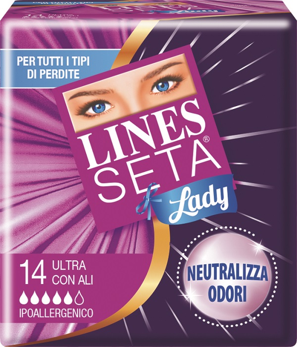 ASSORBENTE LINES SETA ULTRA LADY CON ALI 14 PEZZI - Farmafamily.it