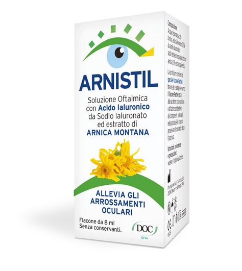 ARNISTIL SOLUZIONE OFTALMICA ACIDO IALURONICO 0,2% + ESTRATTO DI ARNICA MONTANA 0,1% FLACONE 8 ML - Farmafamily.it
