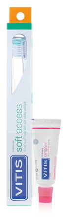 VITIS SPAZZOLINO SOFT ACCESS + DENTIFRICIO GINGIVAL 15 ML - Farmafamily.it