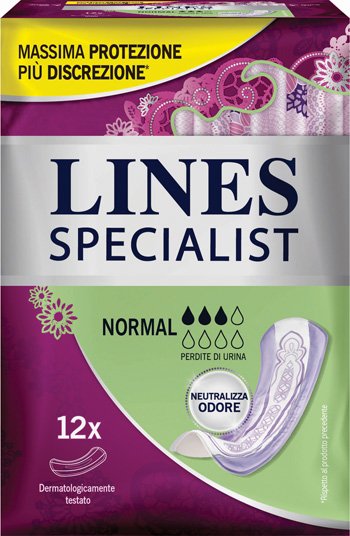 LINES SPECIALIST ASSORBENTI  NORMAL FARMA 12 PEZZI - Farmafamily.it