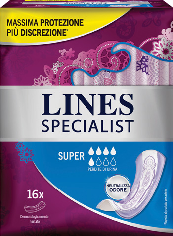 LINES SPECIALIST PANNOLONE SUPER FARMA 16 PEZZI - Farmafamily.it