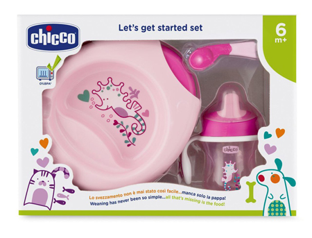 CHICCO SET PAPPA 6M+ ROSA CON CUCCHIAIO ROSA - Farmafamily.it