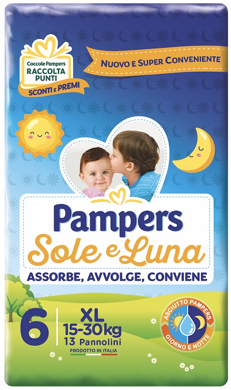 PAMPERS SOLE E LUNA XL 13 PEZZI - Farmafamily.it