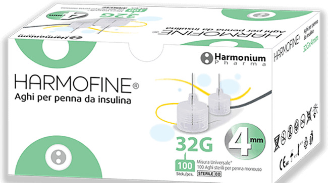 AGO HARMOFINE PENNA DA INSULINA GAUGE 32 4MM 100 PEZZI - Farmafamily.it
