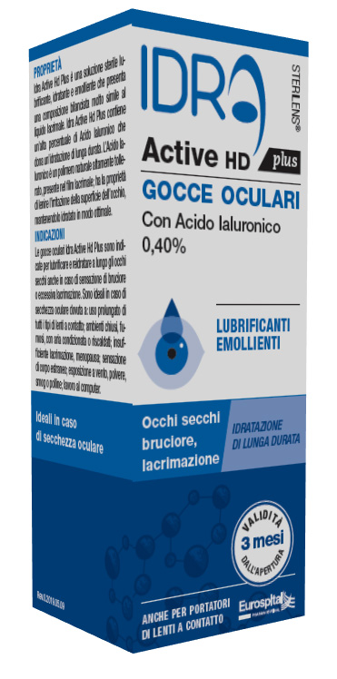 GOCCE OCULARI STERILENS IDRA ACTIVE HD PLUS 10 ML CON ACIDO IALURONICO 0,40% - Farmafamily.it