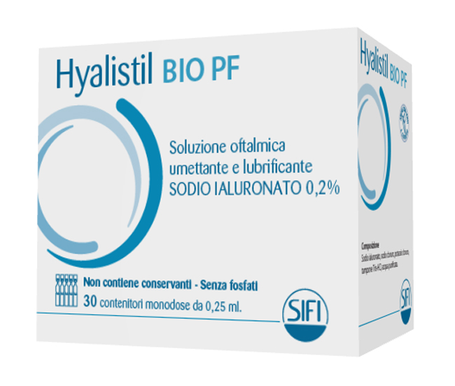 HYALISTIL BIO PF SOLUZIONE OFTALMICA SENZA CONSERVANTI  MONODOSE A BASE DI ACIDO IALURONICO 0,2% 30 FLACONCINI 0,25 ML - Farmafamily.it