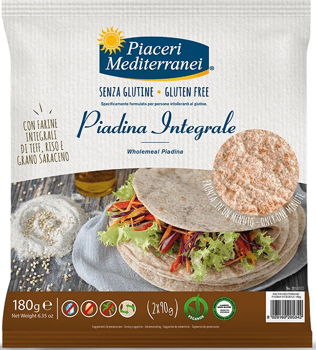 PIACERI MEDIT PIADINA INTEGRALE 180 G - Farmafamily.it