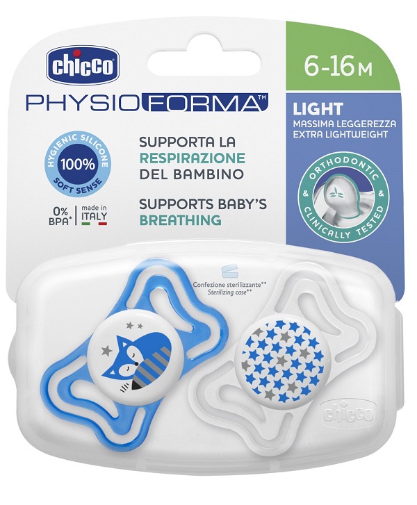 CHICCO SUCCHIETTO LIGHT BOY SILICONE 6-16 MESI 2 PEZZI - Farmafamily.it