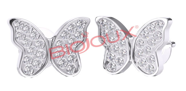 BJT979 ORECCHINI POST-FORATURA BUTTERFLY CRYSTALS 10MM - Farmafamily.it