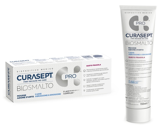 CURASEPT BIOSMALTO MOUSSE CARIE FRAGOLA 50 ML - Farmafamily.it
