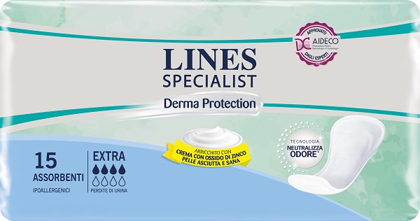 LINES SPECIALIST DERM PANNOLONE SAGOMATO EXTRA 15 PEZZI - Farmafamily.it