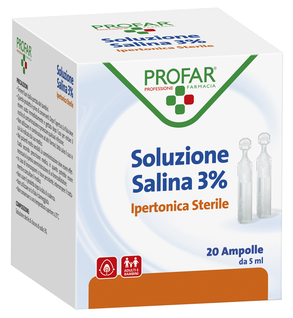 SOLUZIONE IPERTONICA 3% PROFAR 5 ML 20 PEZZI - Farmafamily.it