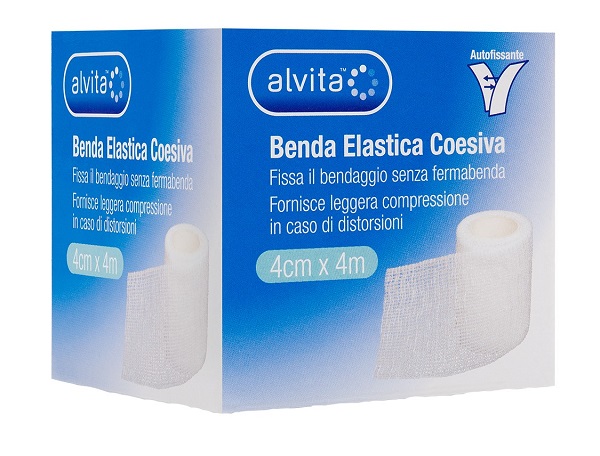 BENDA ELASTICA AUTOADESIVA ALVITA 4X4CM - Farmafamily.it