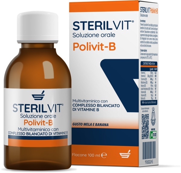 STERILVIT POLIVIT-B SOLUZIONE ORALE GUSTO MELA BANANA 100 ML - Farmafamily.it
