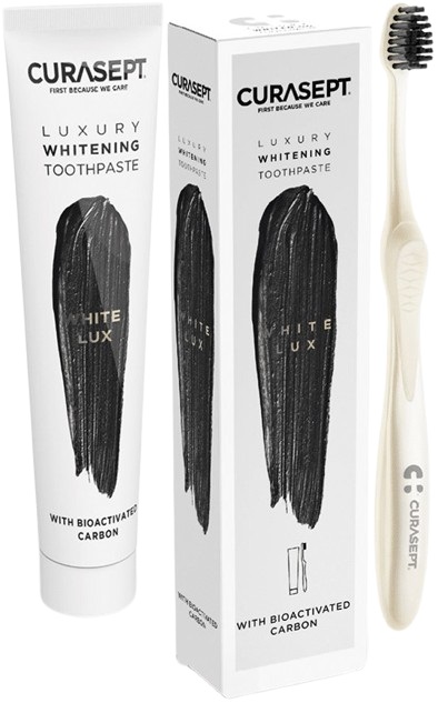 CURASEPT WHITE LUXURY WHITENING DENTIFRICIO 75 ML + SPAZZOLINO - Farmafamily.it