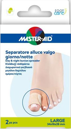 MASTER-AID FOOT CARE DIVARICATORE ALLUCE GIORNO/NOTTE TAGLIA L 2 PEZZI - Farmafamily.it