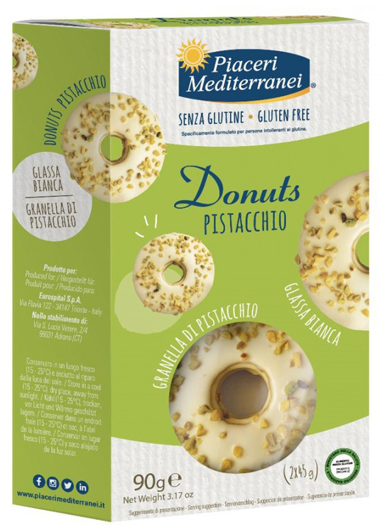 PIACERI MEDITERRANEI DONUTS PISTACCHIO 90 G - Farmafamily.it