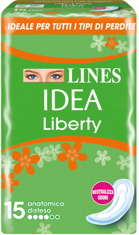 LINES IDEA ASSORBENTE LIBERTY ANATOMICO 15 PEZZI - Farmafamily.it
