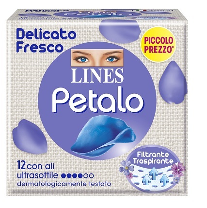 LINES PETALO BLU ASSORBENTE CON ALI 12 PEZZI - Farmafamily.it
