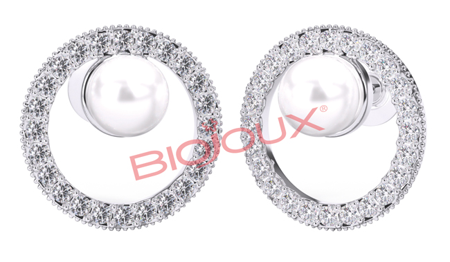 ORECCHINI POST FORATURA PEARL IN CRYSTAL CIRCLE BJT985 - Farmafamily.it
