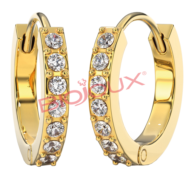 ORECCHINI POST FORATURA CRYSTAL HOOP 14GP BJT991 - Farmafamily.it