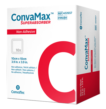 MEDICAZIONE AVANZATA CONVAMAX SUPERABSORBER NON-ADHESIVE 10 X 10 CM 10 PEZZI - Farmafamily.it
