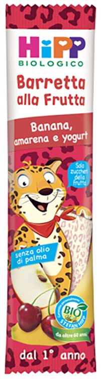 HIPP BIO BARRETTA ALLA FRUTTA BANANA/AMARENA/YOGURT 23 G - Farmafamily.it