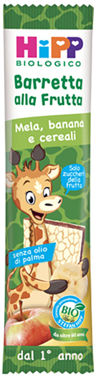 HIPP BIO BARRETTA ALLA FRUTTA MELA/BANANA/CEREALI 23 G - Farmafamily.it